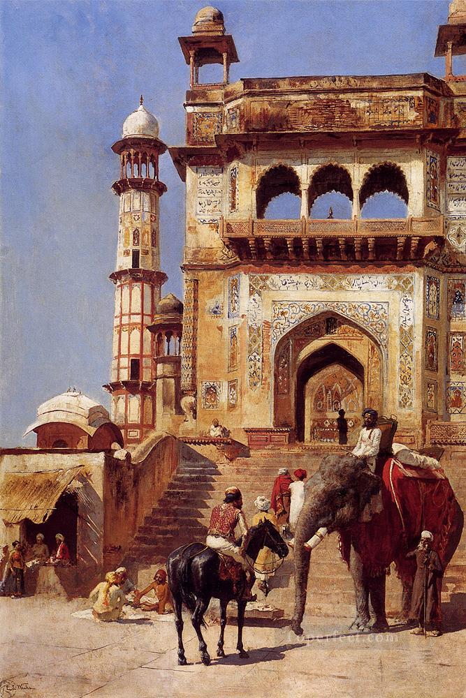 Ante una mezquita indio egipcio persa Edwin Lord Weeks Pintura al óleo